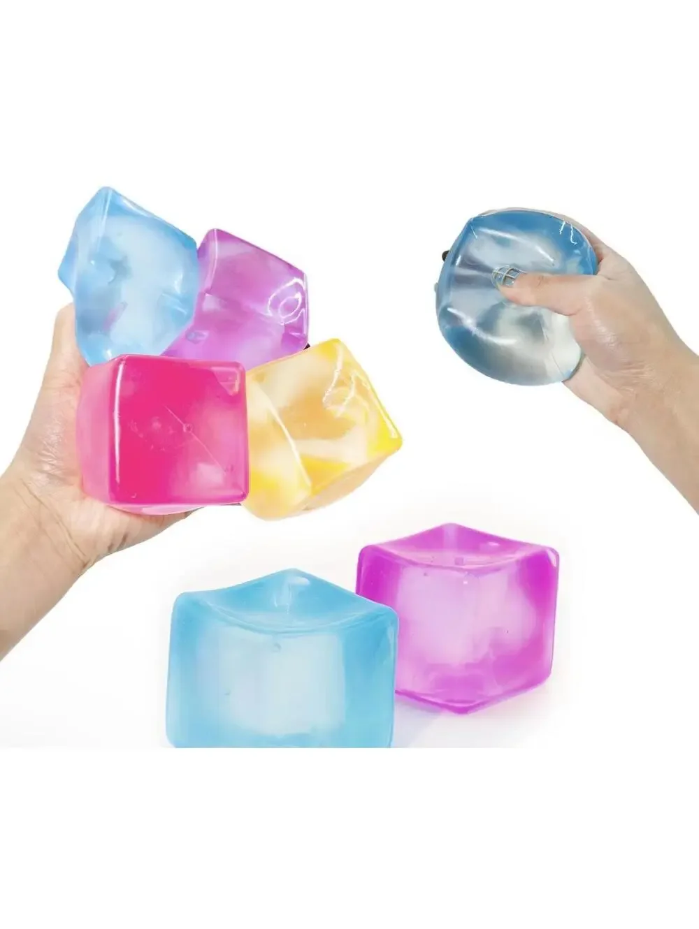 Super Solid Squish Cube Squeeze Ball Sensory Toy Pink 3+ Years